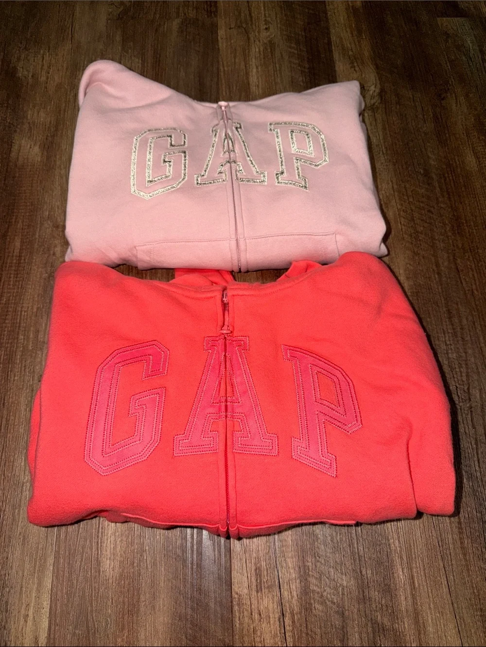 NWOT Lot of 2 Gap Kids Full Zip Fleece Hooded Sweatshirt size XL (12)
